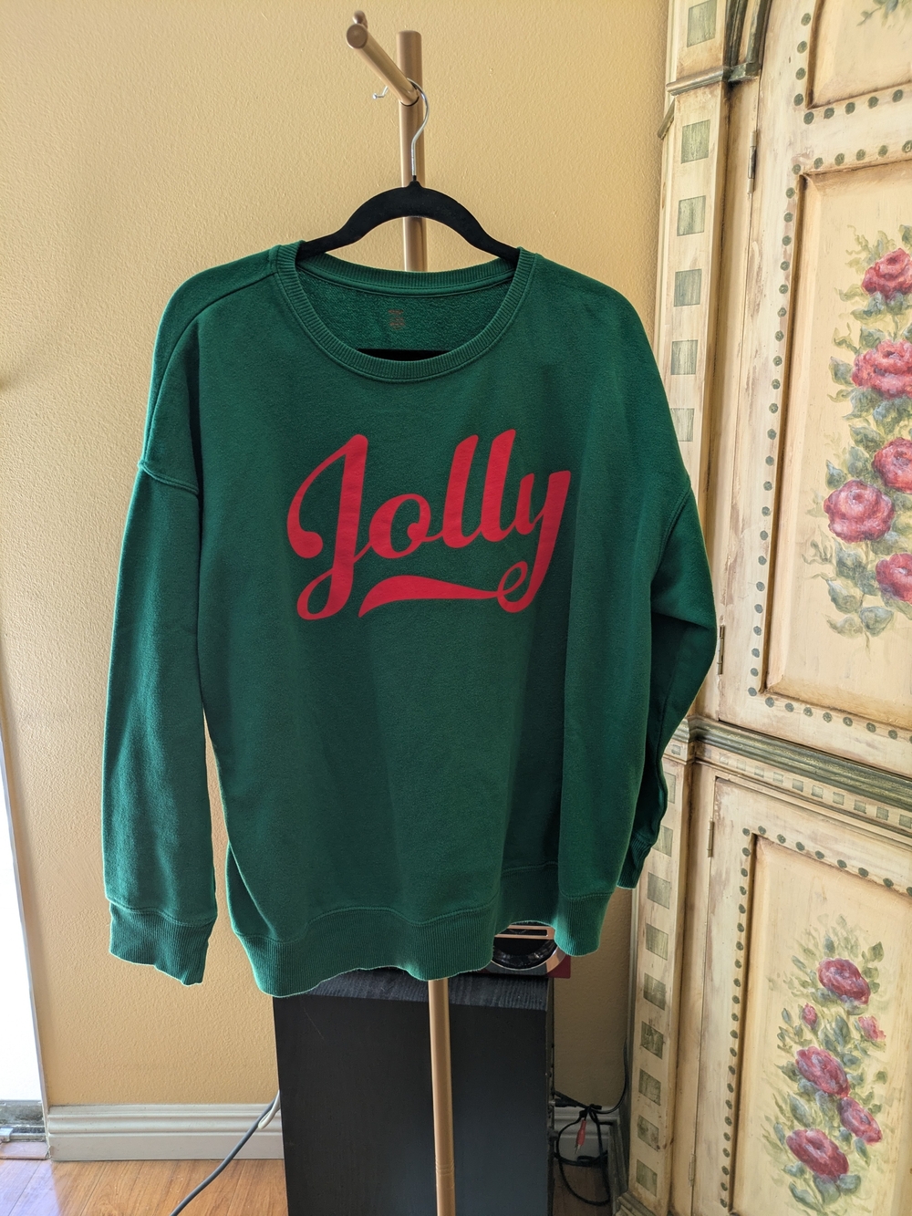 Jolly Graphic Crewneck Sweatshirt - Green Sz XL